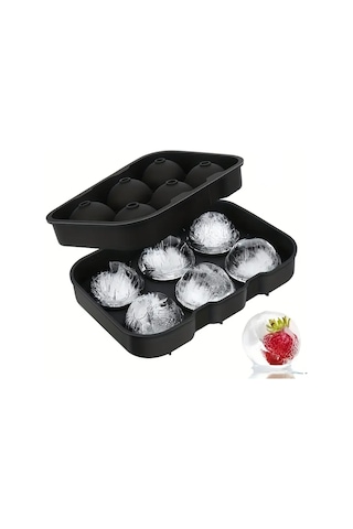 Tahtakale Toptancı Silikon Buz Kalıbı Yuvarlak Küre Buz Kalıbı 6 Lı Çok Renkli