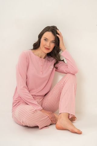 Pierre Cardin Kadın Sweet Sunday Pembe Uzun Kol Pijama Takım Pc9295-s-v1 Pc9295-s-v1