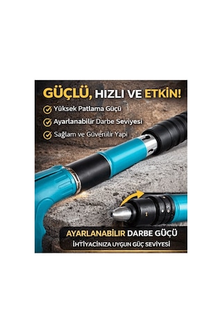 Profesyonel Çivi Çakma Aleti Seti, 200 Çivili Beton Ve Duvar İçin Uygun, Ayarlanabilir Darbe Gücü, Dayanıklı Ve Ergonomi