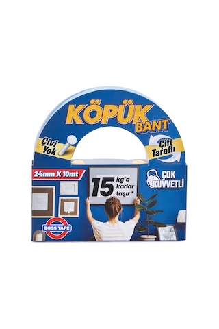 Boss Tape 3005 Çift Taraflı Köpük Bant 24mmx10m Çok Kuvvetli 15kg