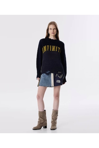 Twist Eskitme Efektli Lacivert Kadın Kazak Tw6250050265 Lacivert