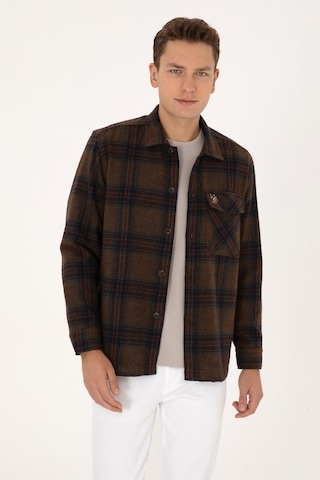 U.s. Polo Assn. Erkek Kahverengi Gömlek Desenli 50316599-vr029 Kahverengi