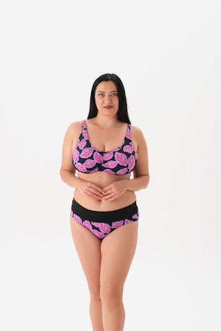 Büyük Beden Balenli Toparlayıcı Bikini Takım Mor