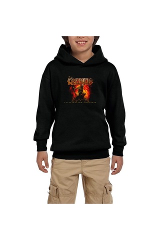 Zepplin Giyim Kreator Civilization Collapse Siyah Çocuk Kapşonlu Sweatshirt