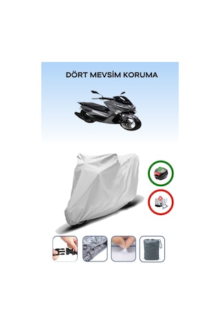 Gri Arka Çanta Uyumlu Revolt Rsx5 Uyumlu Motosiklet Brandası Motor Örtüsü