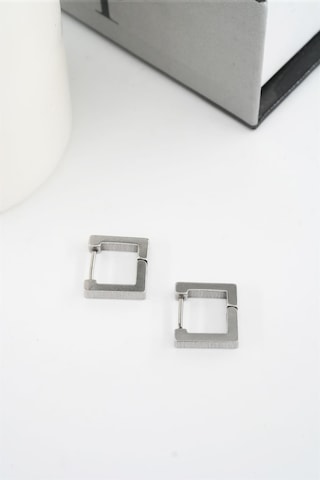 Kadın 316 L Paslanmaz Çelik 1.5 Cm Kare Küpe - Gümüş