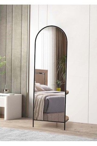 Mobilgen Siyah Askılıklı Boy Aynası Siyah