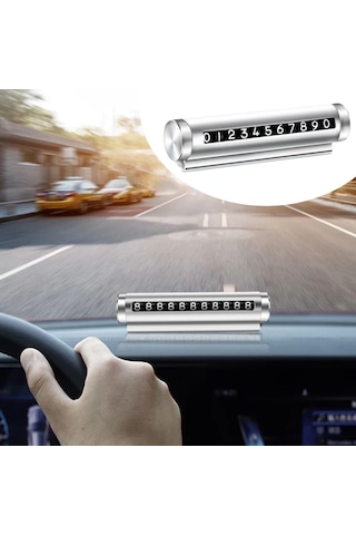 Ams Net Alüminyum Kasa Gri Renk Çevirmeli Araç Içi Telefon Numaratörü Park Oto Numaratörü