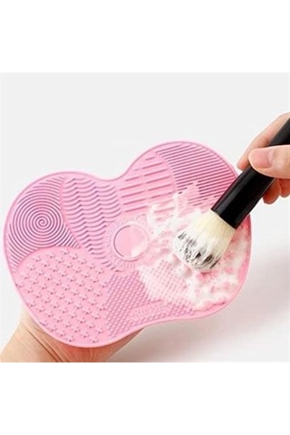 Sanalportavm Pratik Kolay Makyaj Fırçası Temizleme Matı Aparatı Aleti