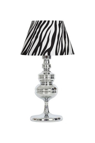 Vinner Munch Krom Kaplama Metal Abajur - Zebra Desenli-59889 Renkli