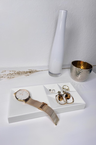 Beton Geometrik Takı Organizer Yüzük, Kolye, Küpe Ve Saat Düzenleyici Dekoratif Tepsi Beyaz