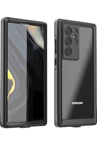 Samsung Galaxy S22 Ultra Kılıf Toz Kir Su Geçirmez Kapak Siyah