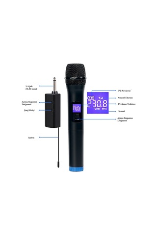 Techtic V-102 Vhf Kablosuz Mikrofon Profosyonel Cami Okul Otobüs