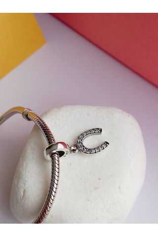 925 Ayar Gümüş Bileklik Uyumlu Şans Nal Charm
