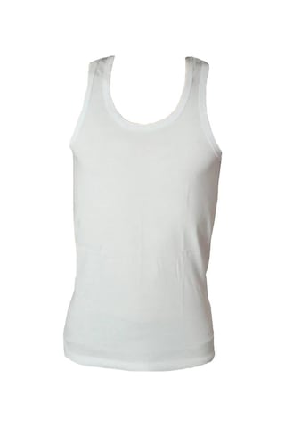 Nazar Yıldız Erkek Penye Atlet Büyük Beden Beyaz-Beyaz-4Xl Beyaz