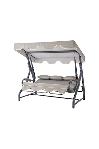 Salvia 3 Kişilik Bahçe Balkon Salıncağı - Kırçıllı Gri Kırçıllı Gri