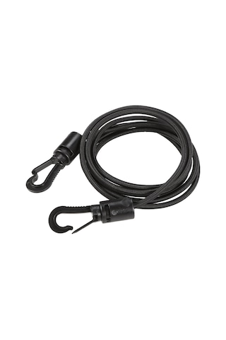 Mufunye Kano İçin Esnek Lastikli Nilon İki Kancalı Kordon - Siyah 1.6m Uzunluk