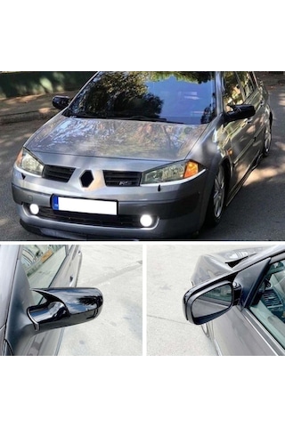 Ebal Otomotiv Renault Megane 2 2002-2009 Batman Yarasa Ayna Kapağı Piano Black