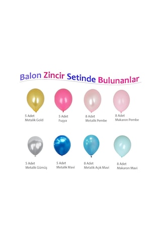 Cinsiyet Belirleme Parti Seti Fon Perde-folyo Balon Ve Balon Zincir Seti