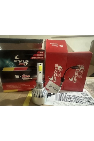 H1 Led Xenon Beyaz Far Ampulü 60w 10800lm 6000k Şimşek Etkili S-line Çiftli Set