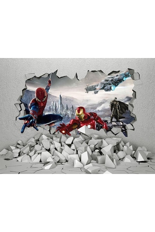 3D Süper Kahramanlar Çocuk Odası Duvar Kağıdı