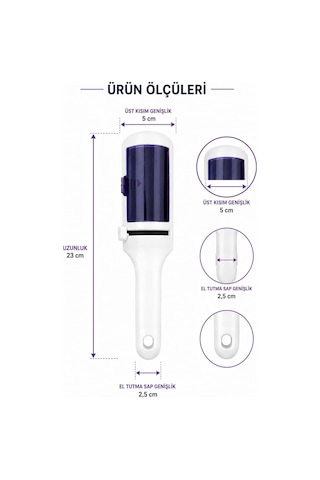 Myclean Elektrostatik Tüy Toplama Rulosu Hazneli Yeniden Kullanılabilir Tüy Toplayıcı Kıyafet, Koltuk, Halı, Perde, Çarşaf Ve Araç İçi İçin Pratik Tüy, Saç Ve Toz Temizleyici Diğer