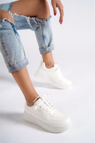 Mubiano Mbnk160-bb Kadın Kalın Taban Beyaz/beyaz Sneaker & Spor Ayakkabı Beyaz/beyaz