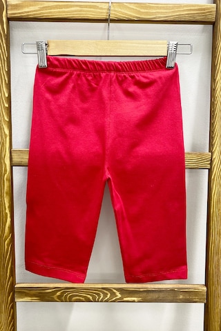Kız Çocuk Kısa Tayt Düz Renk Beli Lastikli D27 Kırmızı