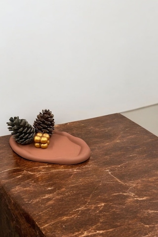 Beyaz Sunumluk Takı Tabağı Dekoratif Tepsi Obje Ev Dekorasyon Model 18 - Terracotta