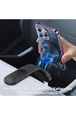 Ally Ma-160 Araç Torpido Üstü Katlanabilir Manyetik Telefon Tutu