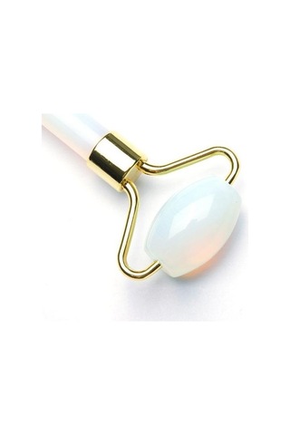 Açık Mavi Yeşim Rulo Yüz Masaj Aracı Doğal Opal Guasha Taş Yüz Anti Aging Terapi Aracı Qccugk Beyaz