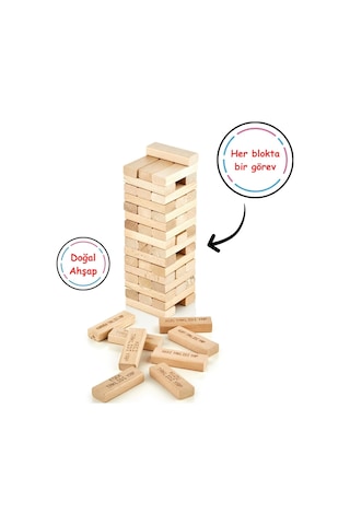 Totteriq Animal Tower Wooden Blocks Tumbling Tower Game 54-piece Stacking Game For Kids & Adults Fun Family Game With Cute Animal Designs Educational & Interactive Toy For Boys & Girls Ages 3+