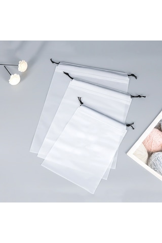 50 Adet Pe İpli Çanta Su Geçirmez Ve Toz Geçirmez Saklama Çantası, Özellikler: 20x28cm Ovma Çok Renkli