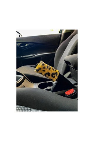 Trobus Oto El Freni Kılıfı Peluş Süs Leopar Desenli