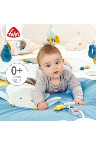 3 Boyutlu Aktivite Battaniyesi Ve Oyun Matı, 5 Çıkarılabilir Oyuncaklı, 0+ Yaş, Mavi Kale