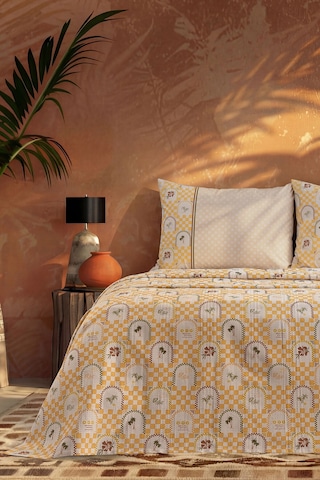 Doqu Home Jungle Muse Marwen Mosaic Pike Takımı Tek Kişilik Turuncu