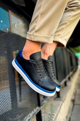 Ch979 - Santoni Gbt Spor Erkek Ayakkabı Sıyah/mavı Çok Renkli