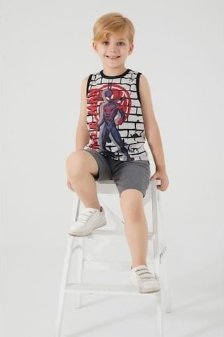 Spıder-man Erkek Çocuk Bermuda Takım Gri