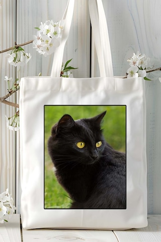 Art Hediye Bombay Kedisi Kedi Baskılı Omuz Çanta Kişiye Özel Model 6 Çok Renkli