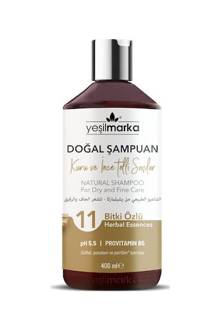 Yeşilmarka Doğal Kuru ve İnce Telli Saçlar için Şampuan 400 ML Yeşilmarka Doğal Kuru ve İnce Telli Saçlar için Şampuan 400 ML