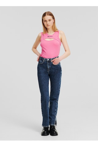 Karl Lagerfeld Jeans Koyu Mavi Kadın Straight Düz Denim Pantolon 245j1113