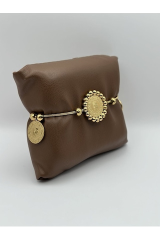 Arnes Jewelry Çelik Dorikalı Üç Çeyrekli Bileklik Ar214nes Gold