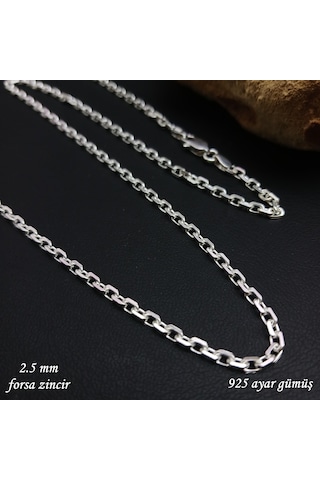 925 Ayar Gümüş Forsa Model Zincir Kolye 2.5 Mm