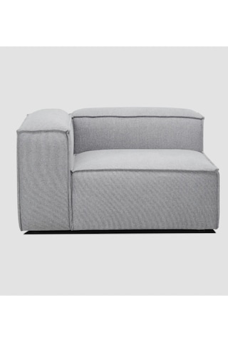 Mode Soft Köşe Modül Berjer 19 Gri Keten Kumaş Dairen Gri