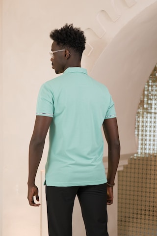 Paul Martin Regular Fit Yaka Garnili Pamuklu Polo Yaka T-shirt Mint