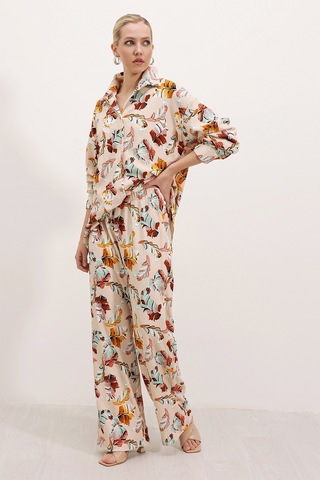 Örme İkili Takım - Krem 001