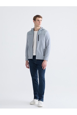 Lcwaıkıkı Classic Gri Kapüşonlu Polar Erkek Fermuarlı Sweatshirt