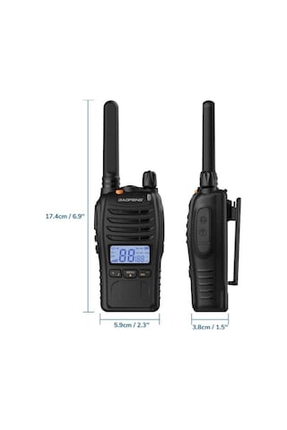 Baofeng E88 Ekranlı Pmr 446 El Telsizi Yeni Tasarım Type-c Şarjlı Kulaklık Dahil Set