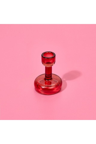 Kpmm Cam Şamdan - Asorti - 7x7x10 Cm Renkli