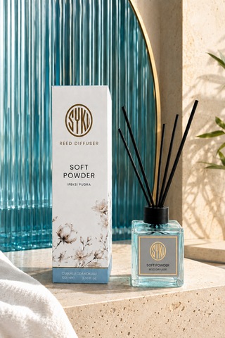Premium Çubuklu Oda Kokusu 100 Ml Cam Şişe Reed Diffuser Pudra